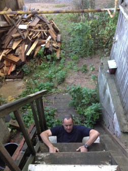 Yuri's mother had changed the locks, so we all had to clime under the stairs, go through the cellar, and up through the kitchen floor.